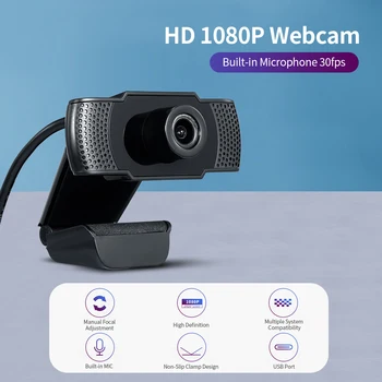 101JD 1080P HD Webcam 30fps 2MP Spletna Kamera za zmanjšanje Hrupa Mikrofon, Prenosni Računalnik in Fotoaparat, USB Plug & Play za Prenosni računalnik Desktop - 