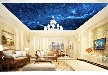 3D fotografije za ozadje po meri, 3d strop ozadje freske modro Nebo, ponoči sanje dnevna soba stropne freske 3d dnevno sobo ozadje - 
