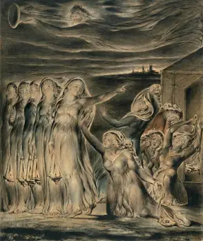 William Blake Prilika o pametnih in Nespametnih Deklic Art Tisk Plakat oljnih slik platno Za Dom Dekor Wall Art - 