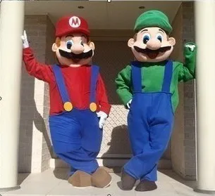 Visoka kakovost Velikost Odraslih Super Mario Maskota Fancy Oblačenja Noša Lep Bratje bo Ustrezala VROČE! - 