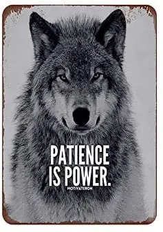 Barva Potrpežljivost je Moč Živalske vrste Wolf tin Prijavite Letnik Kovinski Pub Club Caffe bar Doma Wall Art Okras Plakat Retro - 