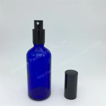 Vroče prodaje 500pcs/100 ml veliko modrega stekla spray steklenico, steklenica, megle škropilnica steklenico, parfum spray modra steklenička - 