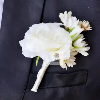 1 kos/veliko umetno cvetje poročno cvetje ženina boutonniere poročni dodatki corsages lisianthus cvetje Daisy - 