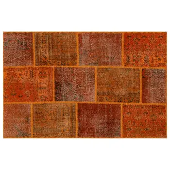 Ročno Oranžna Letnik Overdyed Mozaik Področju Preprogo 120x180 Cm-3'11