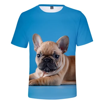 2021 Vroče Prodaje francoski Buldog Harajuku Moške Prevelik T-shirt Moda Kratek Rokav Poletje Visoke Kakovosti Ulica Krog Vratu T-shirt - 