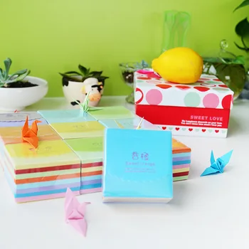 400pcs Origami Kvadratni Papir DIY Pisane Žerjavi Ročno HandCraft Dvostranski Barvni Saden Vonj Poroko Deco - 