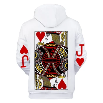 2020 Vroče Prodaje Poker J Q K 3D Harajuku Puloverju Fantje Dekleta Udobno Hoodie Oblačila 3D Jeseni Unisex Modna Majica Cool - 