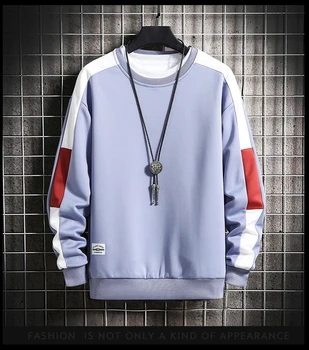 Harajuku Sweatshirts Moda 6 Barve z Dolgimi Rokavi Moški pulover s kapuco Svoboden in Priložnostne O-Vratu Mozaik Pulover za Mlade Moške - 
