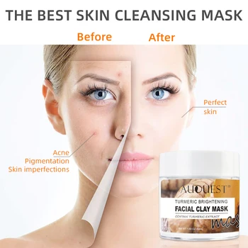 AUQUEST 50 ml Maska Organskih Naravnih Kurkuma Blatne Maske Proti Staranju Vlažilne Zob Por Čiščenje Obraza Maske za Nego Kože - 