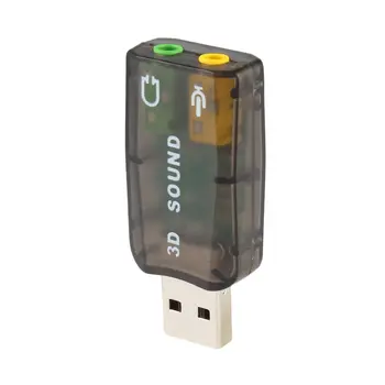 Zunanjo USB Zvočno Kartico Adapter Mikrofon Zvočnik Slušalke Vmesnik za Prenosni računalnik PC Adapter Virtualni 3D Audio 5.1 USB 3,5 mm - 