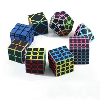 ZCube Ogljikovih Vlaken Nalepke Magic Cube 2x2 megaminx 3x3 4x4 5 x 5 twist Piramida ogledalo Hitrost Cubo Magico Puzzle Noro Igrače - 