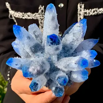 Redka naravna modra kristal gruče mineralnih vzorcu poročno dekoracijo akvarij 400-450 g - 