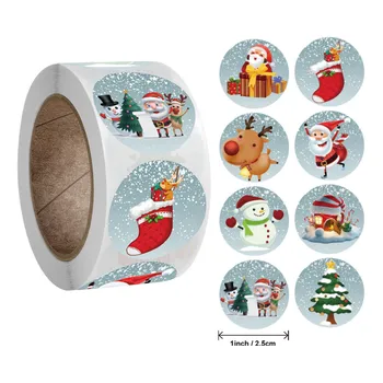 45# 500pcs/roll Božična Risanka Nalepke Otroke Božič Novo Leto Darilo Pakiranje Pečatne Nalepke Stranka Lepilo Etiketo Navidad - 