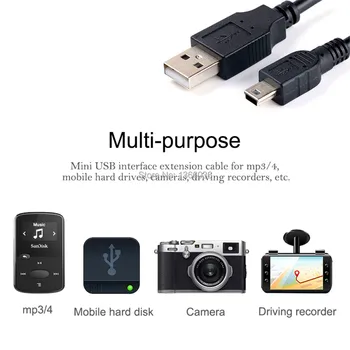 4000pcs 80 cm Kabel USB MINI B 5PIN USB 2.0 Kabel, polnilec za Fotoaparat PSP, MP3 - 
