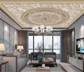 Po meri 3D Stropna Freska Fotografijo za Ozadje Dnevna Soba Tema Hotel Strop Evropskem slogu, estetske luksuzni lepe Ozadja - 