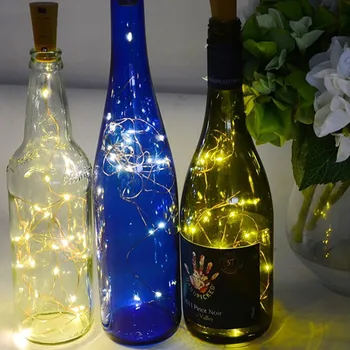 5 Kos Steklenico Vina Svetlobe 2M Plute Obliko Baterije Bakrene Žice led Niz Luči DIY Božič Poroko Počitnice Dekoracijo 6ZDZ779 - 