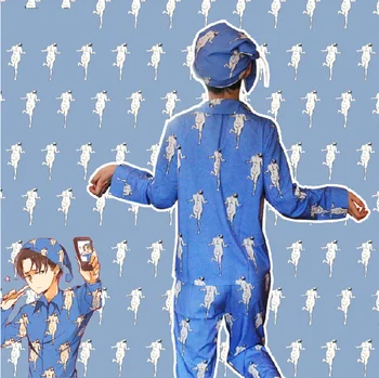 Napad na Titan Pižamo Anime Shingeki Ne Kyojin Cosplay Oblačila Levi Ackerman Nightclothes Cosplay Kostum Vlogo Igrajo Oblačila - 