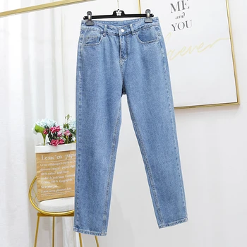 2020 Jeseni Jeans Za Ženske Z Visoko Pasu Harem Hlače, Plus Velikost 4XL Jeans Fantje Priložnostne Ulične Mama Kavbojke Femme K650 - 