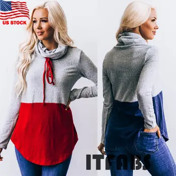 Moda Jeseni Ženske Zimske Dolg Rokav Jopice Priložnostne Hoodies Ohlapen Pulover Mozaik Sweatshirts Plus Velikost - 