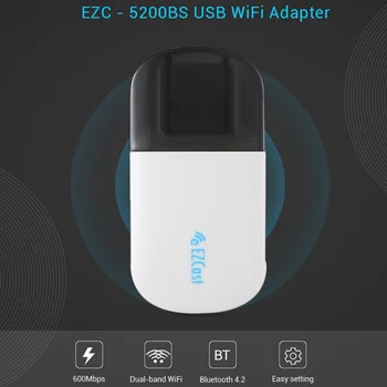 Mini USB WiFi Adapter, 2.4 G 5G 600Mbps Dual-Band Brezžična Omrežna Kartica za uporabo v Gospodinjstvu Računalnik, Opremo - 