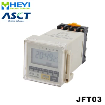 Tedensko Programiranje LED digitalni časovnik switch1 N/O, 1N/C JFT03 AC 220V Plošča časovni rele krmilnik s podstavkom - 
