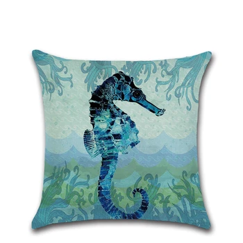 Ustvarjalne Tropskih Rib Modre Blazine Pokrov Želva Seahorse Meduze Perilo Blazino Zajema Sodobna Moda, Dekorativni Vrgel Blazine - 