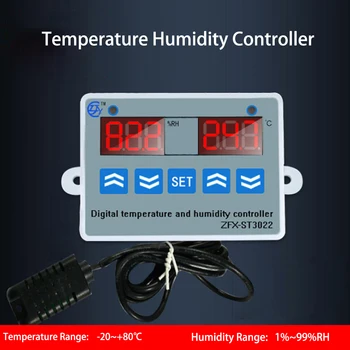 ZFX-ST3022 Temperatura Vlažnost Krmilnik Digitalni Dvojni Zaslon Termostat Humidistat Krmilnik za Zamrzovalnik Hladilnik Valilnih - 