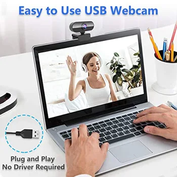 USB Webcam 1080P Kamera z Mikrofonom za Prenosni RAČUNALNIK Video Klic Konferenčni klici DJA88 - 
