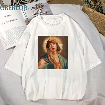 2020 Nova Risanka Dekle Smešno T Shirt Harajuku Modni T-Majice Hipster Ulične Vzorec Tee Kul Camiseta Mujer - 