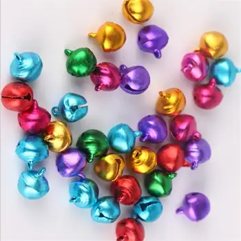 Obesek Čare 200Pcs 6*8 mm Svoboden Kroglice Mešane Barve Božič Jingle Bells Aluminija DIY Debelo Nakit, izdelava - 