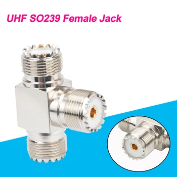 UHF SO239 Ženski Priključek za Dve UHF Dual Ženske TAKO-239 3 Način, T Tip RF Koaksialni Ac Priključek Splitter - 