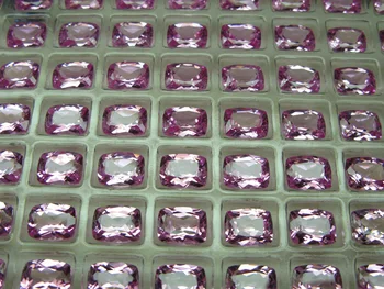 2PCS/Lot  9*7MM Octangle Shape Normal Cut Synthetic Pink 1.5# Corundun Stone - 