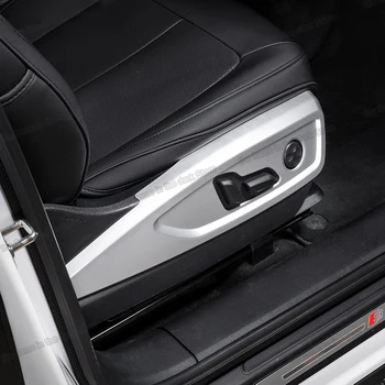 Lsrtw2017 Ogljikovih Vlaken Avtomobilski Sedež Prilagodite Gumb Kritje Trim za Audi Q5 2018 2019 2020 2021 Dodatki Avto Nalepke Styling - 