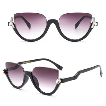 SIMPRECT 2021 Mačka Oči, sončna Očala Ženske Retro Semi-Rimless Ogledalo UV400 sončna Očala Luksuzne blagovne Znamke Oblikovalec Lunette De Soleil Femme - 