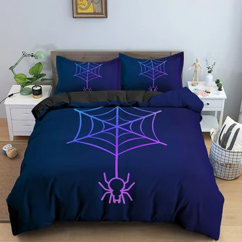Happy Halloween Darilo Spider Web Tiskane 3d Posteljnina Nabor Risanka Doma Dekor Rjuhe Kritje Z Prevleke Bedclothes - 