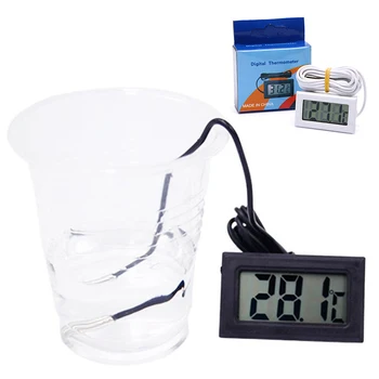 Digitalni LCD Termometer, Higrometer Temperatura Vlažnost Merilnik S Sondo Za Vozila Plazilcev Terarija Fish Tank Hladilnik - 