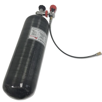 AC309301 Acecare 9L Black Stisnjen Zrak Tank Ogljikovih Vlaken Valj Za PGD Paintball Ciljni Streljanje Z Ventilom&polnilnica - 