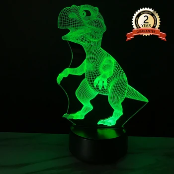 Akril 3D Noč Luči LED Nočne Luči 7 Barvo Dinozaver Dnevni Sobi, Luči, Spalnica Luči Doma Dekoracijo Otroke Darila - 
