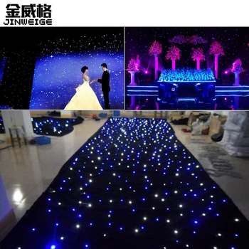 Brezplačna Dostava za 5 m x 18 ft BW LED Star Zavese LED Zvezdnato Nebo Gledališče Krpo Fazi Učinek - 