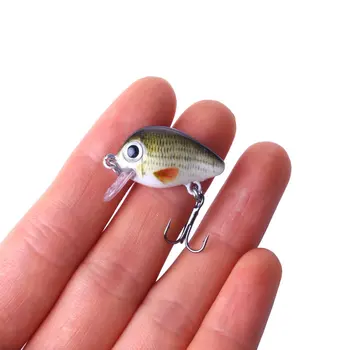 1 Set Mini Ročice Fishing Lure Debel Kolesce Topwater vabe Crankbait 3D Oči Težko vabe bass Vode Minnows Ribištvu Tackle - 