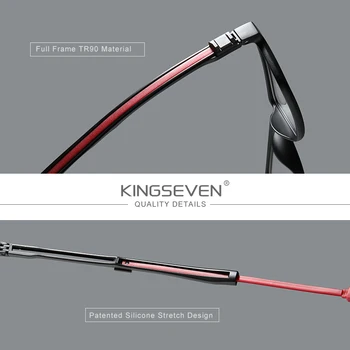 KINGSEVEN TR90 Očal Okvir Moških Ultralahkih Kvadratnih Kratkovidnost Recept Očala 2020 Kovinski Polno Optičnih Okvirji za Očala - 