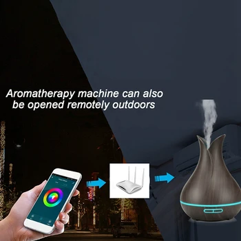 Smart Wifi Zraka Vlažilnik Eterično Olje Aromaterapija Difuzor z Alexa Google Aplikacije Glasovni Nadzor 400Ml - 