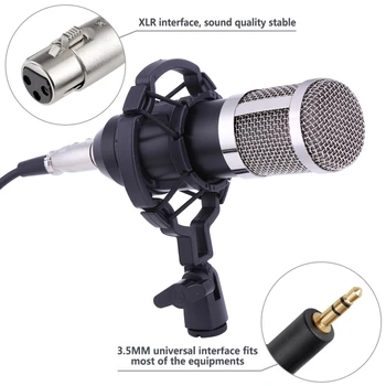 BM-800 Strokovno Kondenzator Mikrofon Za KTV Karaoke Zvoka v Računalniku, Studio Vokal Snemanje Mikrofona S stojalo za Mikrofon - 