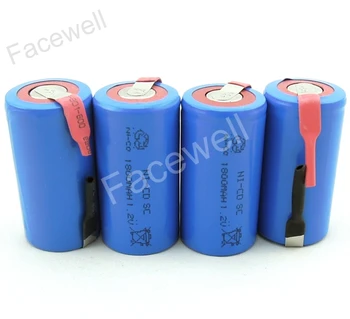 10pcs/veliko Sub C SC 1,2 V 1800mAh 20A Ni-CD polnilna baterija sc 1,2 v pack bateria recargable sc sub c nicd 1,2 V celico subc nicd - 