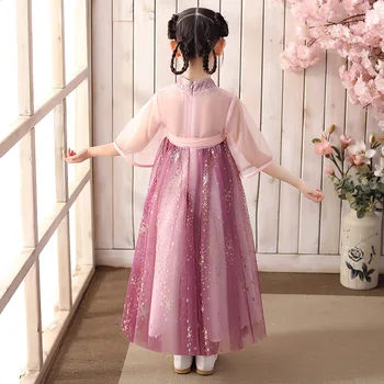 Han chinesed krpo Otrok Kitajski slog dekleta, starodavno obleko Svetlobe preja obleko Dekle krilo stari slog poletje obleko - 