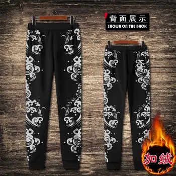 Kitajski slog val vode vzorec tiskanje moda priložnostne sweatpants Nov prihod vrh kakovosti prevelik ulične hlače moški S-4XL - 