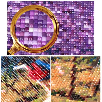 Zhui Star 5D DIY celoten Kvadratni sveder Diamantni slikarstvo Navzkrižno šiv Barve cvetja Nosorogovo vezenje Mozaik doma dekor darilo - 