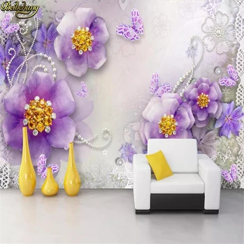Beibehang po Meri foto ozadje zidana luksuzni krasen vijolično Evropske cvet 3d stereo TV ozadju stene de papel parede - 