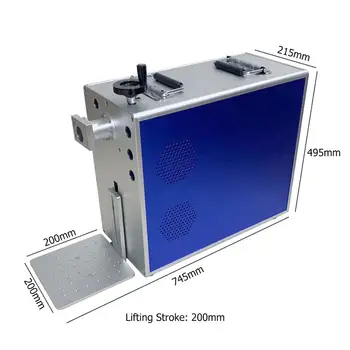 Prenosni Fiber Laser Marking Pralni Omara S Premično Platformo Del 1064nm 20W 30W 50 W IPG Raycus Laserja na Debelo - 