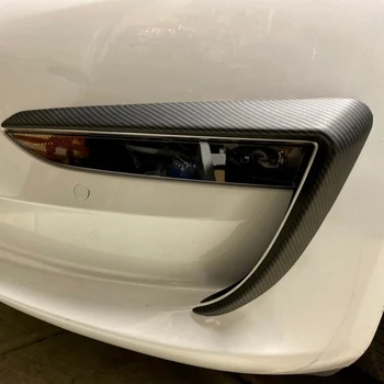 Mat Ogljikovih Vlaken Spredaj Rezilo Trim Sprednji Odbijač za Ustnice Splitter Luči za Meglo Trim za Tesla Model 3 2017-2020 - 